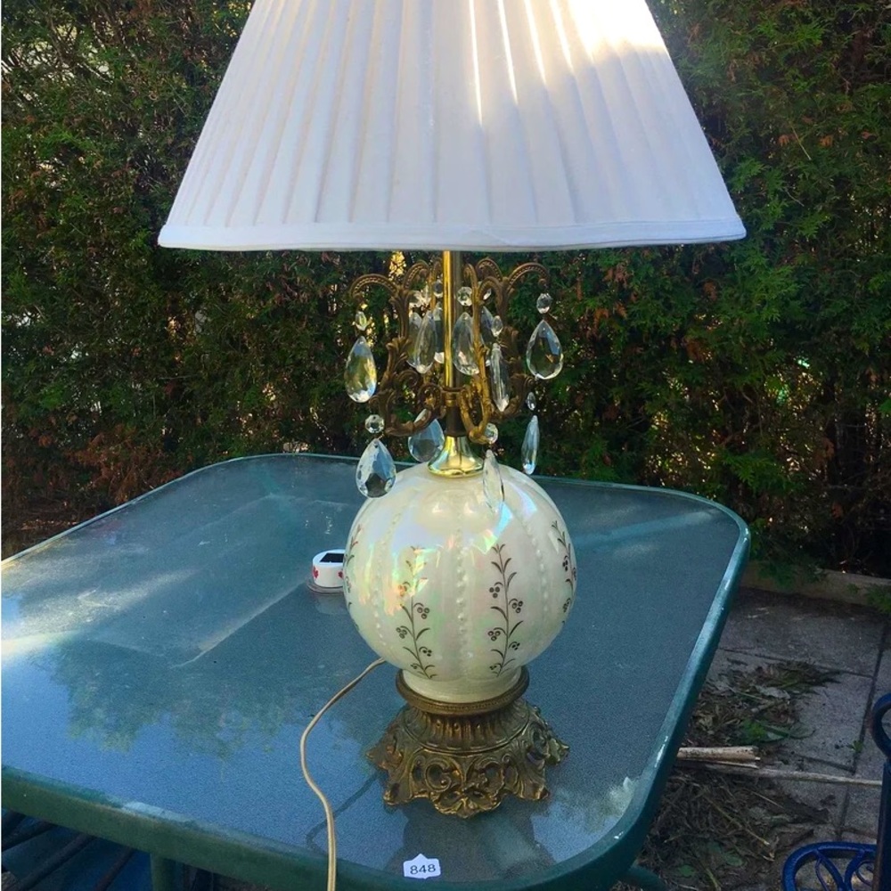 1970 milk glass lamp